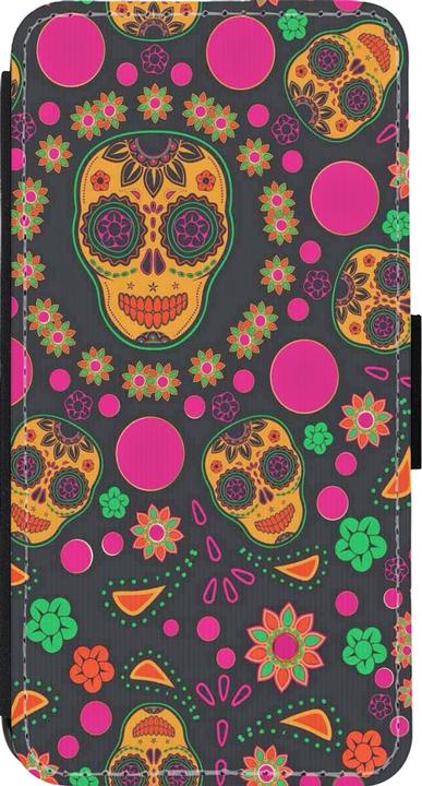 Immagine prodotto PhoneLook Portafoglio Coque noir Halloween 22 teschi messicani colorati (Apple iPhone 13 Pro)