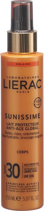 Image du produit Lierac Sunissime Lait Sun Protection Factor 30 (Crème solaire visage, SPF 30, 150 ml, 185 g)