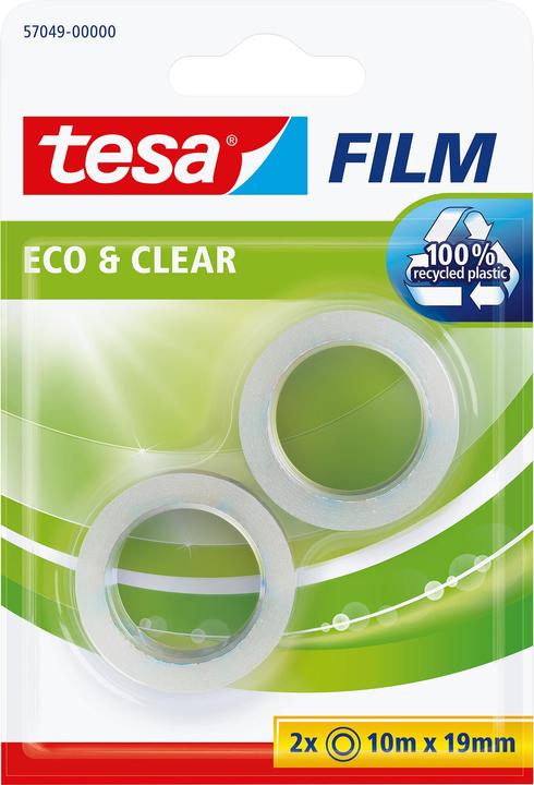 tesa tesafilm ECO & CLEAR, privo di solventi e resistente all'invecchiamento (19 mm)