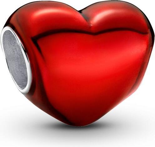 Image du produit Pandora Charm coeur métallique rouge (Argent 925, Émail)