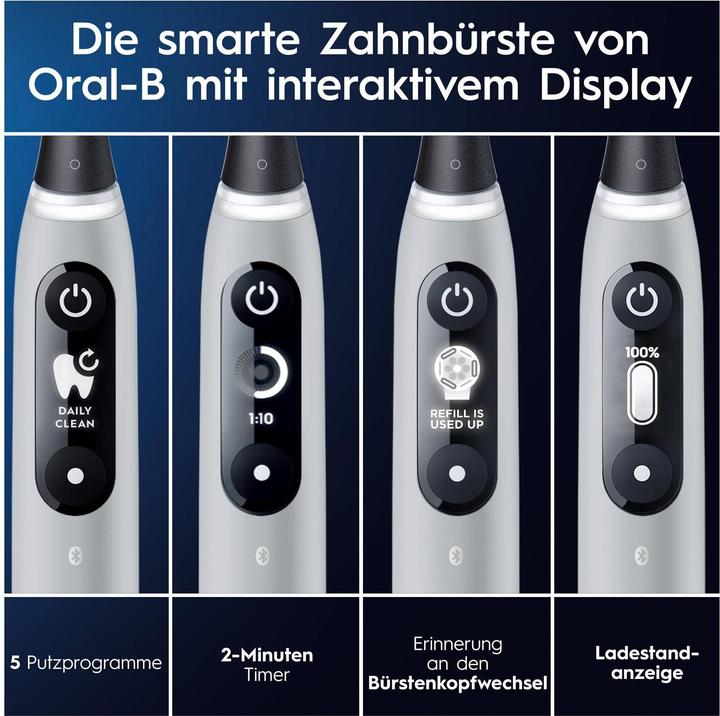 Image du produit Oral-B Elektrische Zahnbürste iO Series6 Grey Opal (Brosse à dents oscillo-rotative)