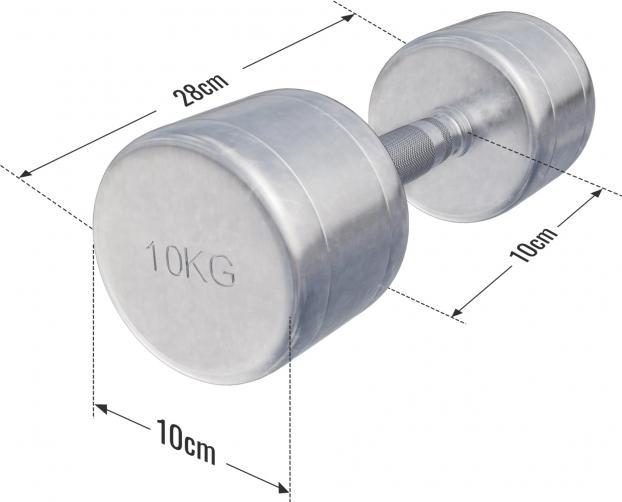 Actual product image Gorilla Sports Chrome dumbbells (2 x 10 kg)