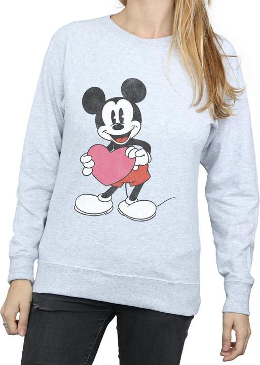 Actual product image Disney Womens/Ladies Mickey Mouse Valentine Heart Sweatshirt (XL)