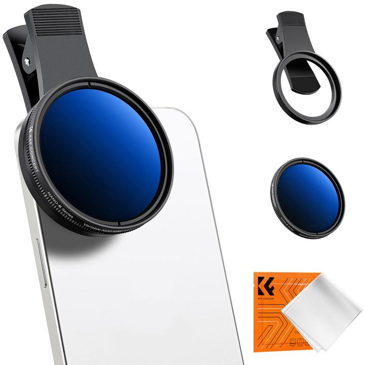 Produktbild K&F Concept 52mm Universal Type Phone clip, with ND2-400 Filter, Multi-coated, Cleaning cloth
