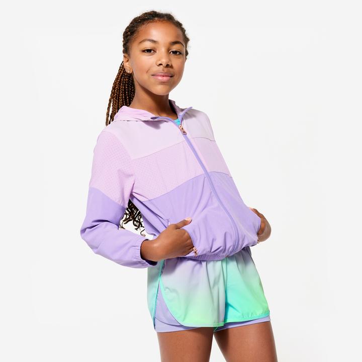Domyos Trainingsjacke Kinder leicht atmungsaktiv - lila