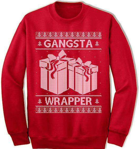 Green Turtle Gangsta Wrapper er Ugly Christmas Sweater (XL)