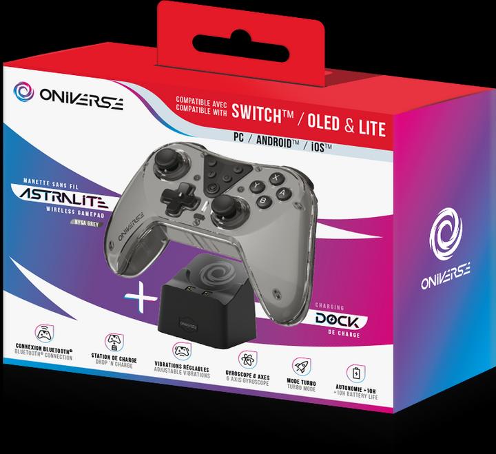 Image du produit Oniverse Nintendo Switch Astralite Controller Wireless Smoked Black incl. Charging Station (Android, iOS, Switch, PC, Switch Lite, Switch OLED)
