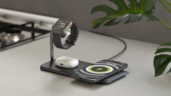 Image du produit Zens Dual+Watch Aluminium Chargeur magnétique sans fil noir (20 W)