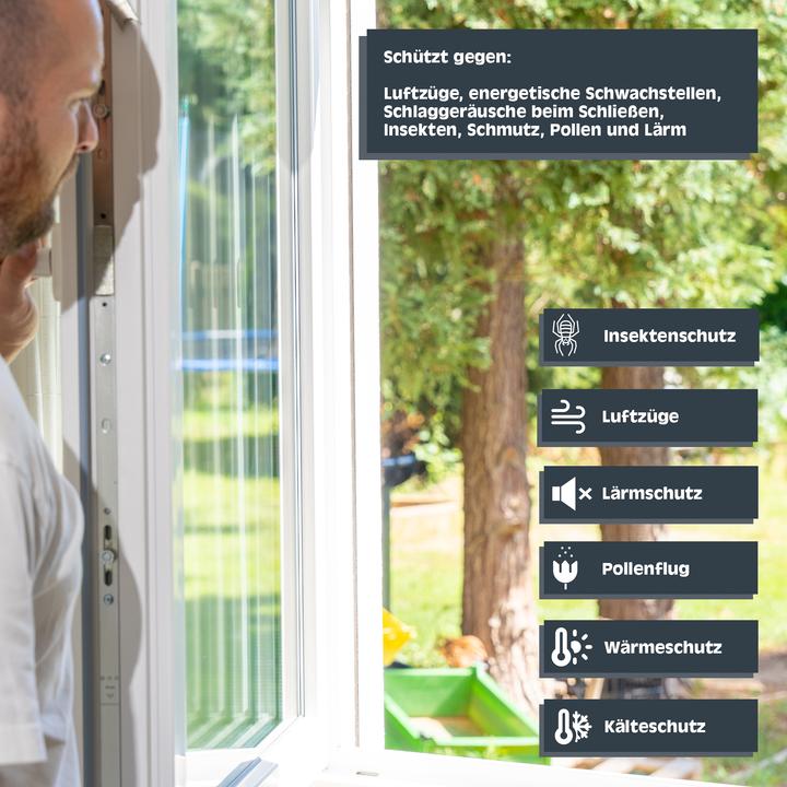 Image du produit Helpmate Türdichtung, selbstklebendes P-Profil, 6 m, weiss