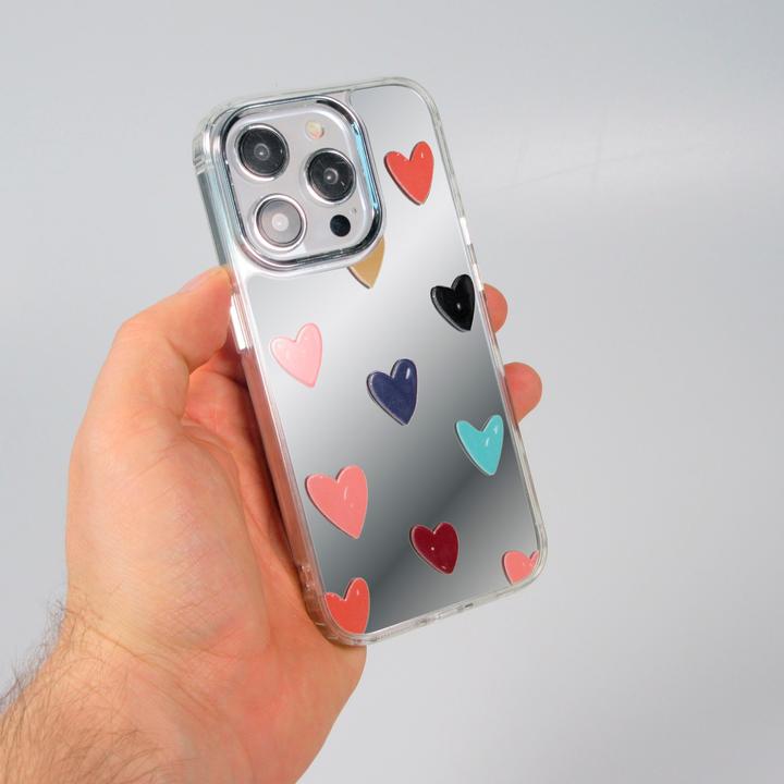 Immagine prodotto PhoneLook Cover in silicone Many Hearts con effetto specchio (Apple iPhone 15 Pro Max)