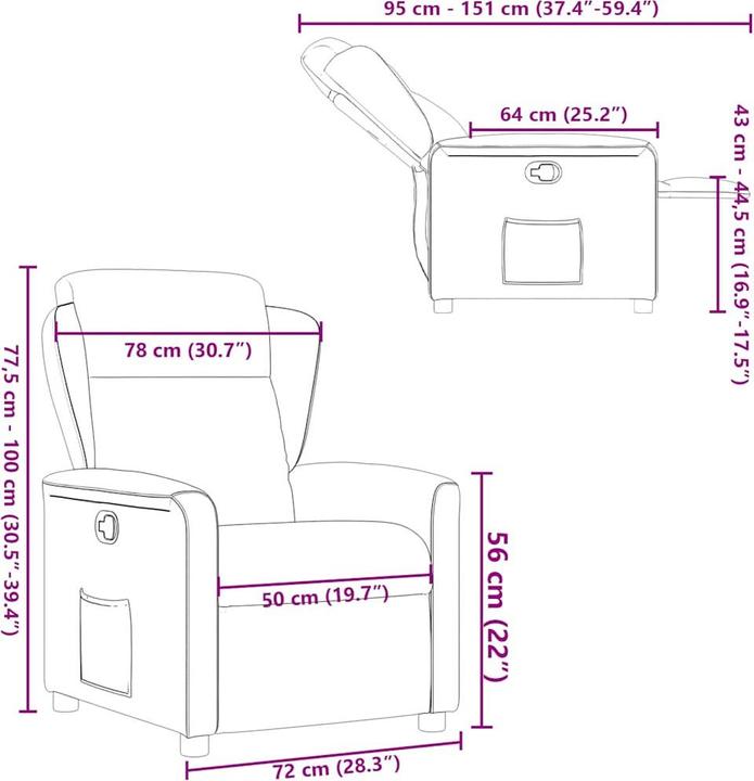 Productafbeelding VidaXL Relax fauteuil wolkengrijs stof