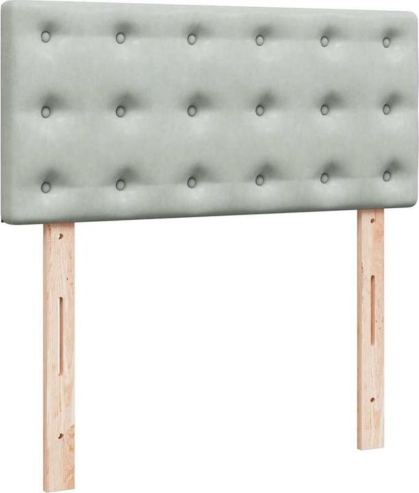 Actual product image VidaXL Ottoman bed with mattress light grey 90x200 cm velvet (90 x 200 cm)