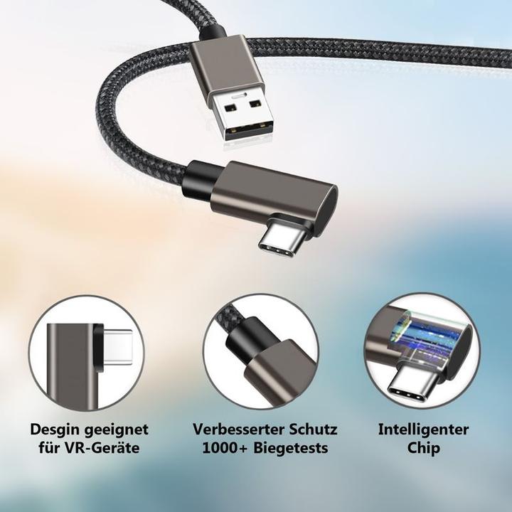 Produktbild Hermex Kabel für VR Brille 5m Datenkabel für Oculus Quest 1 + 2 VR Headset
