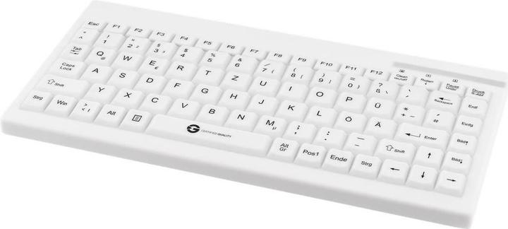 Actual product image Gett GCQ Cleantype Easy Protect Compact silicone keyboard IP68 waterproof disinfectable 88 keys USB (DE, Cable)