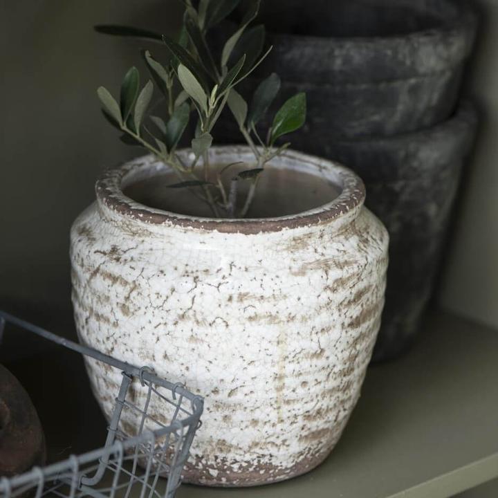 Produktbild Ib Laursen Topf Krakeliert White Sky