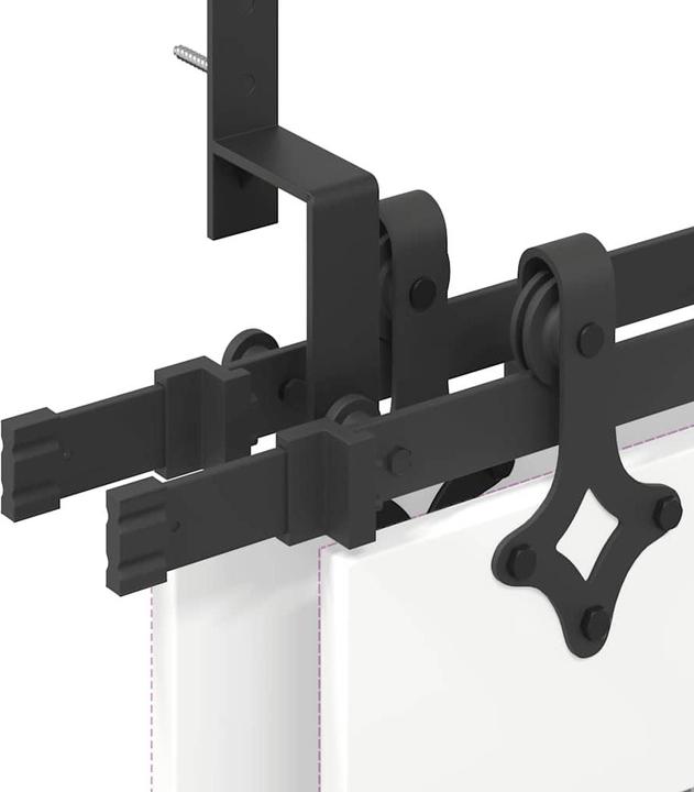 Produktbild VidaXL Schiebetürbeschlag-Set 152,5 cm Stahl Schwarz Schiebetürbeschlag Satz