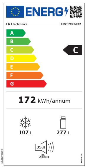 Energie-Label LG GBP62MCNCC1 (384 l)