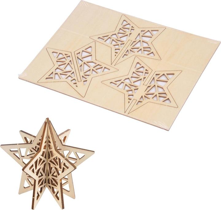 Natura Punto 3D-Puzzle-Dekoration aus Naturholz, Stern