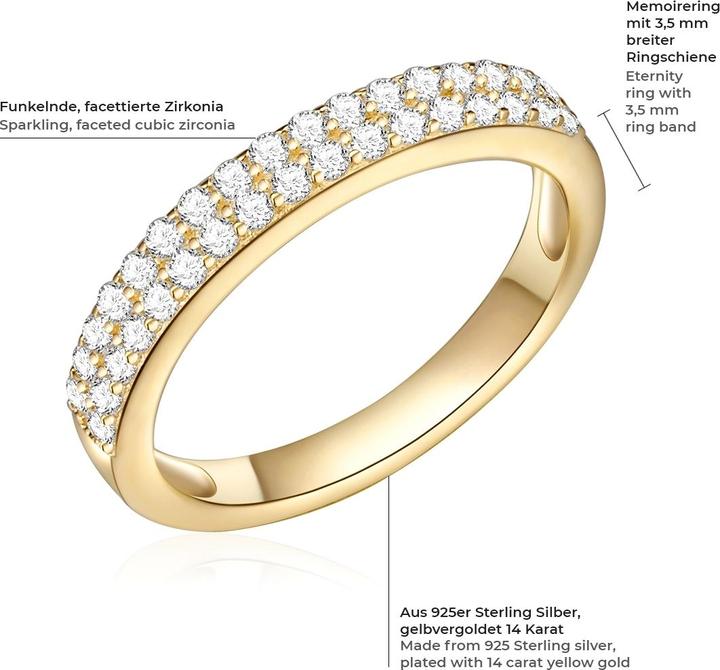 Image du produit Rafaela Donata Femme argent sterling zirconium or jaune - 11422 (52, Argent 925)