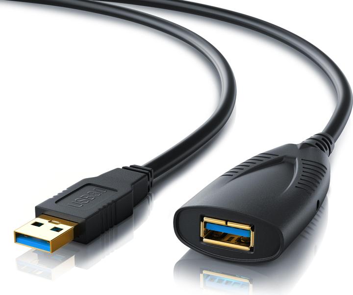 CSL USB 3.0 Verlängerungskabel - Verstärker - Repeaterkabel - Repeater Kabel mit Signalverstärkung (5 m, USB 3.0)
