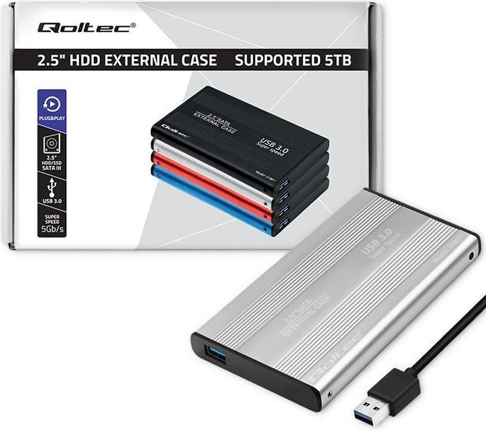 Immagine prodotto Qoltec Contenitore per disco rigido HDD SSD da 2,5 pollici SATA3, USB3.0