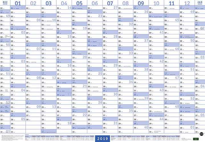 Produktbild Mega-Posterplaner, blau - Kalender 2020 (Deutsch)