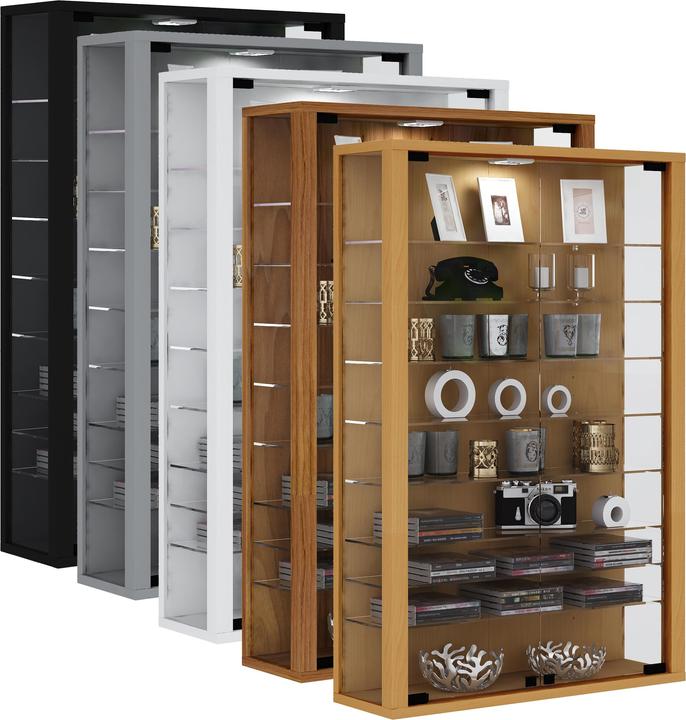 Image du produit VCM Vitrine murale de collection en bois et verre Vitrosa Mini (59 x 18 x 90 cm)