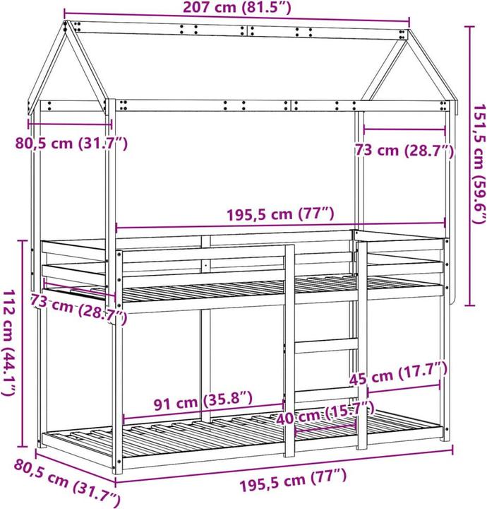 Produktbild VidaXL Piacenza (75 x 190 cm)
