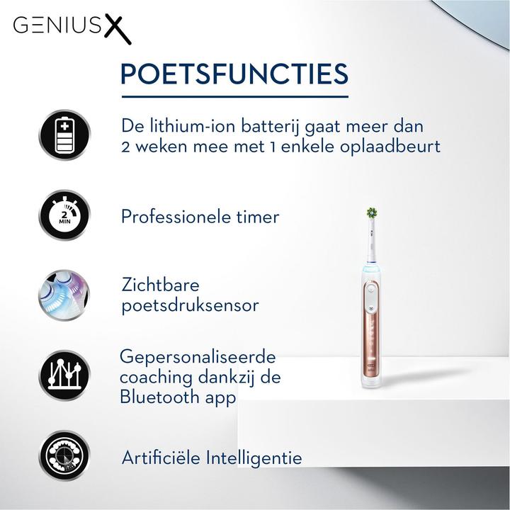 Actual product image Oral-B Genius X Electric Toothbrush Rose Gold (Oscillating toothbrush)