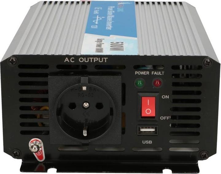 Produktbild Extralink CAR VOLTAGE CONVERTER -,, PURE SINUS OPIP-500W power adapter/inverter Auto Aluminium