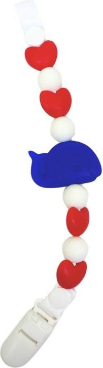 Image du produit Milkii Attache-sucette en silicone avec clip, baleine coeurs rouges