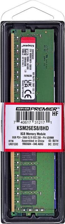 Produktbild Kingston Server-Memory KSM26ES8/8HD 1x 8 GB (1 x 8GB, 2666 MHz, DDR4-RAM, DIMM)