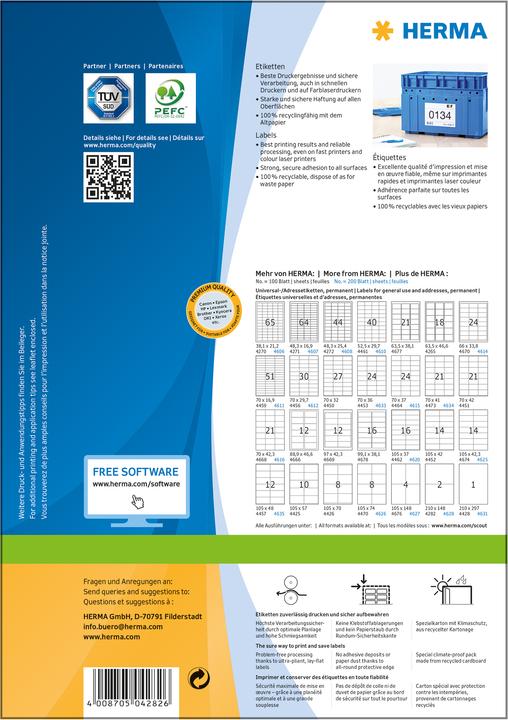 Produktbild HERMA Versandetiketten A4