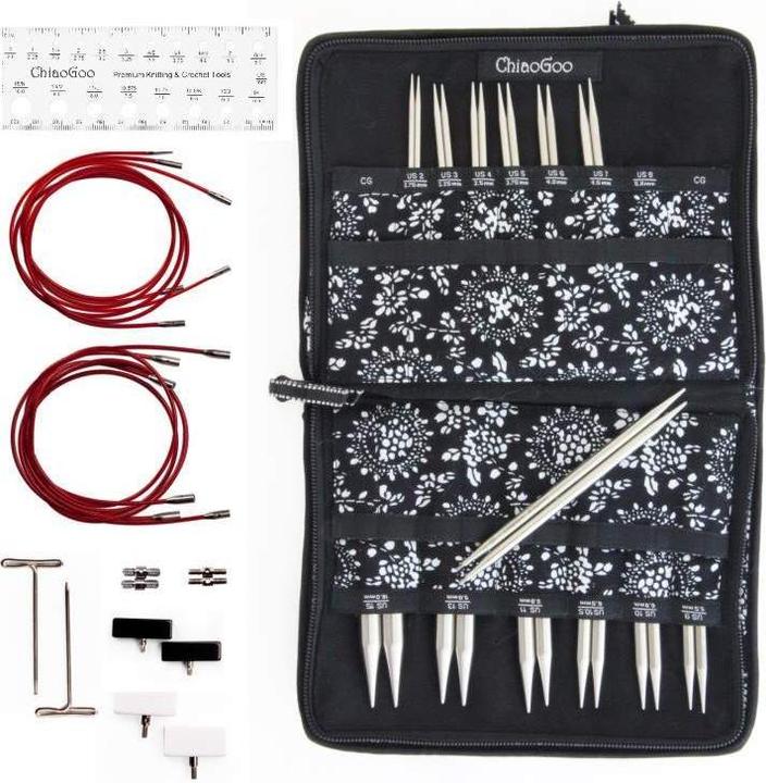 Actual product image ChiaoGoo Set of needle points Twist Red Lace