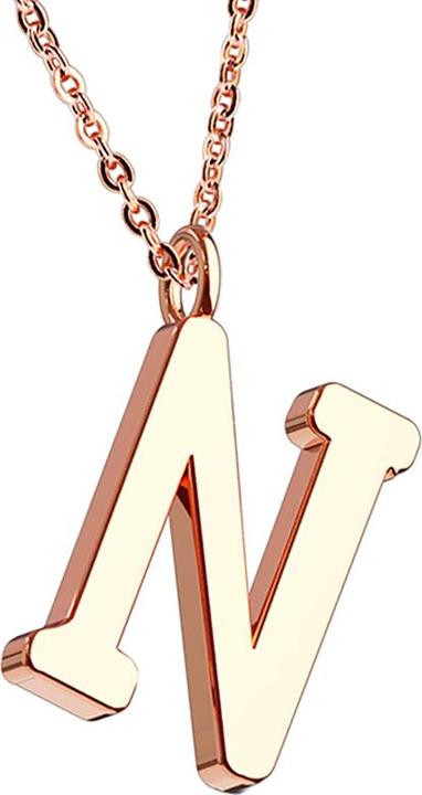 Star Piercing Kette rosegold Anhänger Buchstabe N (ohne Messing, Chirurgenstahl 316L)