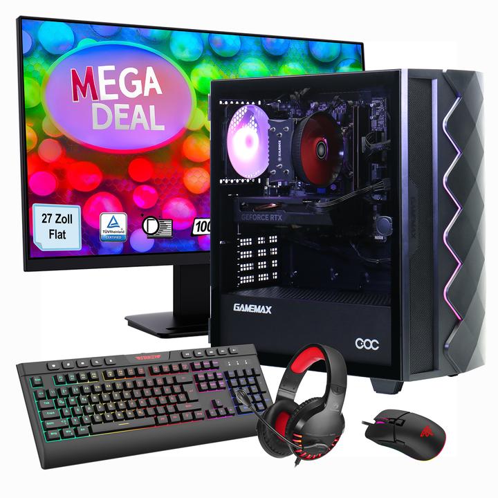Produktbild Hyrican MegaDeal Diamond BK-Set (Intel Core i5-14400F, 32 GB, 1000 GB, GeForce RTX 4070 Super)