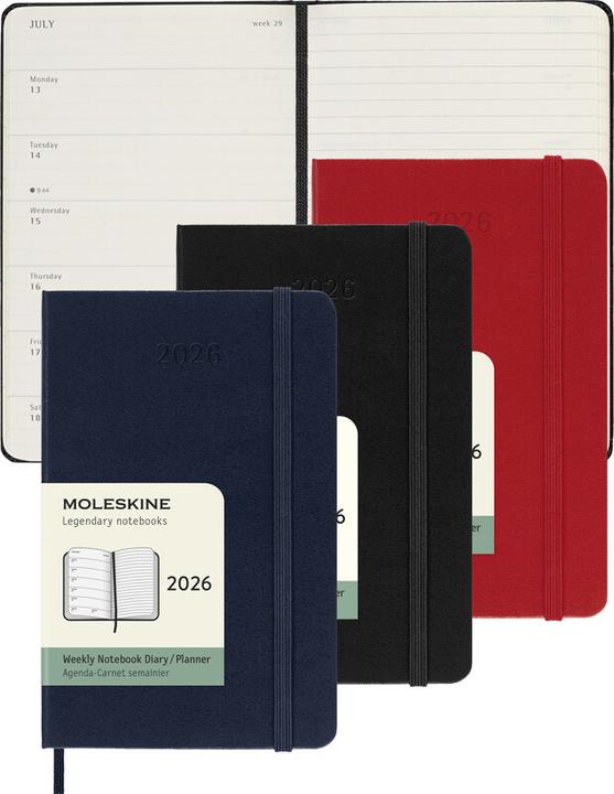 Productafbeelding Moleskine 12 maanden weekkalender 2025, pocket/A6, 1 week = 1 pagina, rechts gelinieerd (A6, Pocket, Engels)