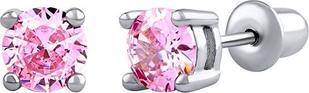 Silvego Trudy Stud Earrings in Silver with Pink Brillinance Zirconia DCC2056207EP