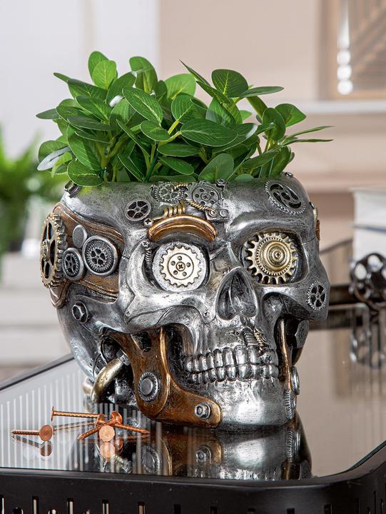 Actual product image Gilde Übertopf Totenschädel Steampunk Skull planter (17.50 cm)