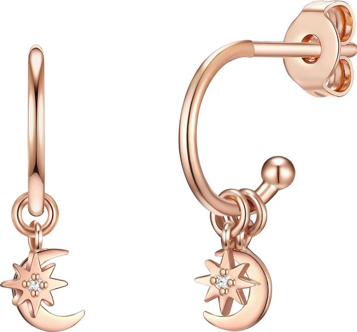 Image du produit Glanzstücke München Femme demi-lune/étoile argent sterling zirconium or rose - 15832 (Argent 925)