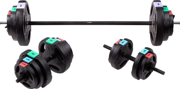 Actual product image HMS 3 dalių hantelių ir štangų rinkinys SGSP60 62kg