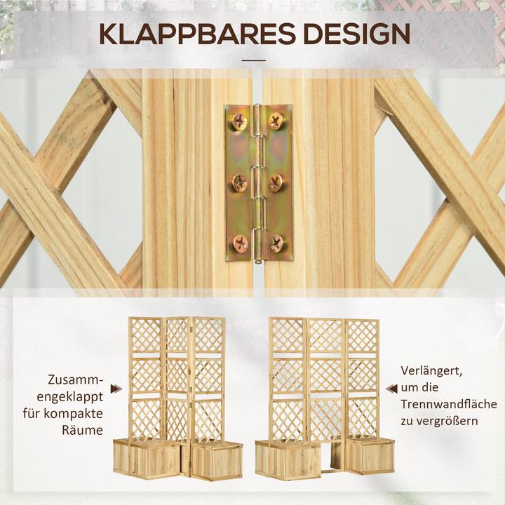 Produktbild Outsunny Paravent mit Blumenkasten