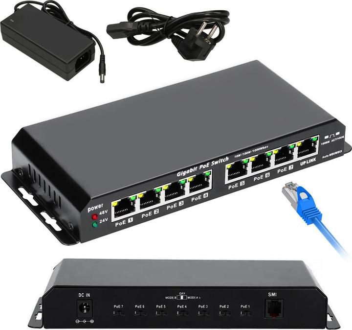 Immagine prodotto Extralink Switch di rete EX.1025 Gigabit Ethernet L2 non gestito (10/100/1000) Power over Ethernet (8 Porti)