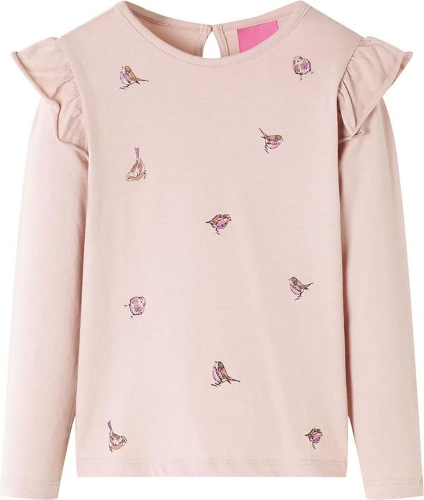 Image du produit VidaXL T-shirt manches longues enfant Rose 128,Matière : 100 % coton,Couleur (128)