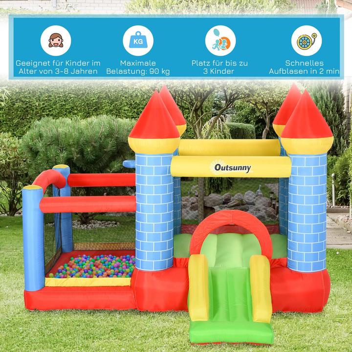 Actual product image Outsunny Bouncy castle with slide and pool