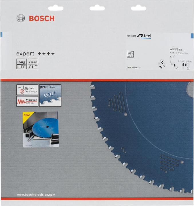 Image du produit Bosch Professional Zubehör Lame de scie circulaire Expert for Steel, 355 x 25,4 x 2,6 mm, 80