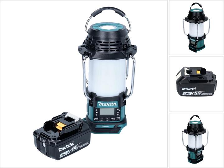 Image du produit Makita DMR 056 M1 Radio à batterie 18 V FM DAB+ avec lanterne Torche 360° IP65 + 1x batterie 4.0 Ah - oh (DAB+ DAB, FM, DAB, AM, Bluetooth)