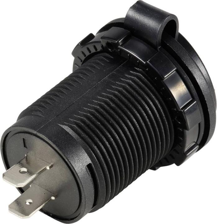 Actual product image Tru Components USB A + USB C built-in socket illuminated LED, round
