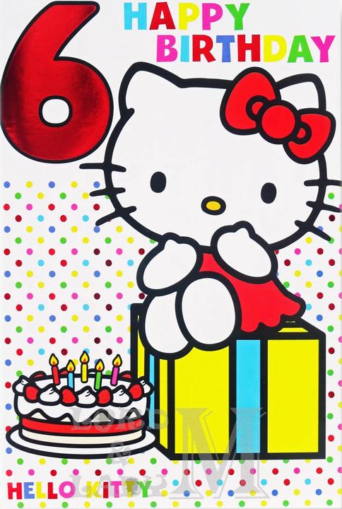 Hello Kitty Geburtstagskarte 6th Karton (1 Stk.)