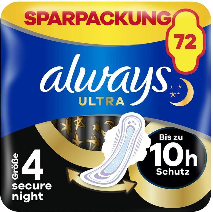 Produktbild Always Ultra Secure Night (72 x, Damenbinden)